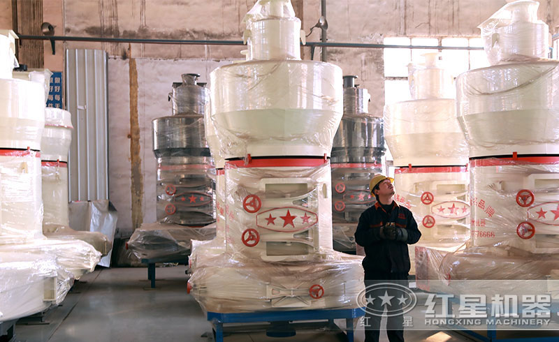 用戶參觀雷蒙磨粉設(shè)備現(xiàn)場